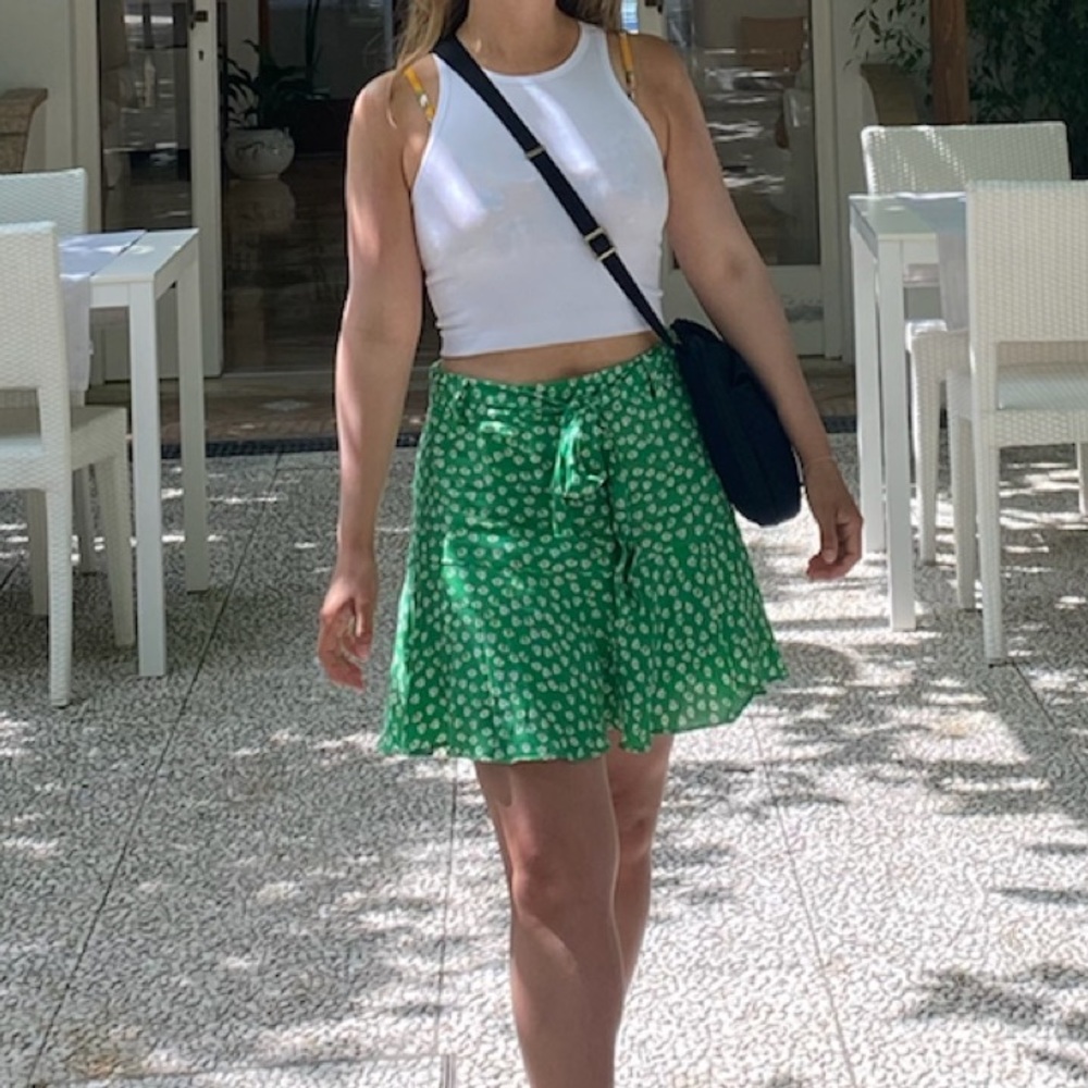Green Floral Skort (medium) Zara